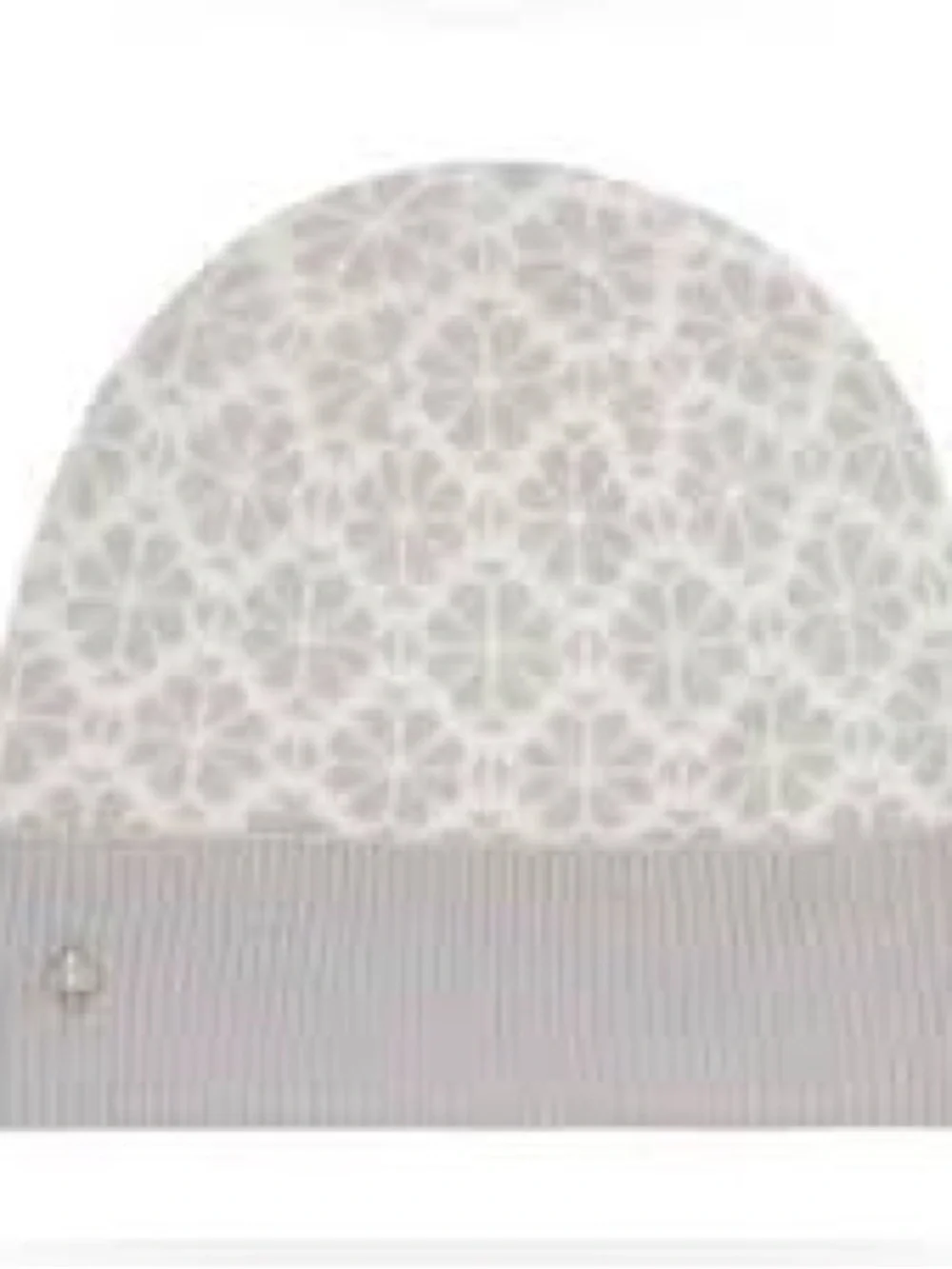 kate spade Light Gray & White Patterned Knit Beanie